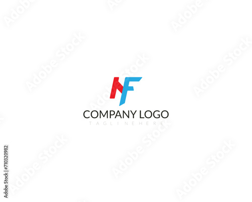 Alphabet NF letter modern monogram style logo vector . 