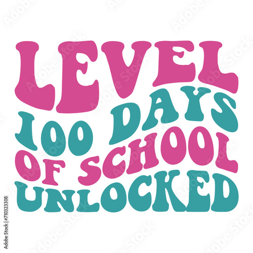 level 100 days of school unlocked Retro SVG