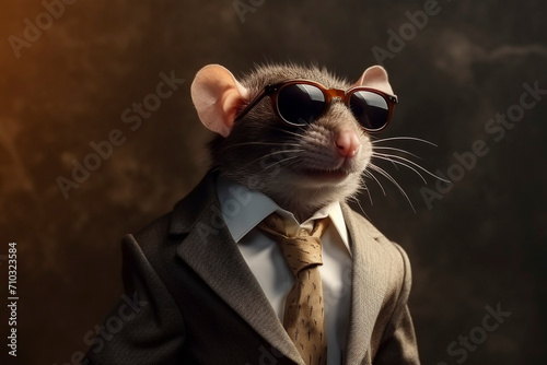 ネズミのビジネスマン「AI生成画像」