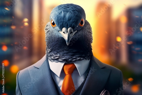 鳩のビジネスマン「AI生成画像」 photo