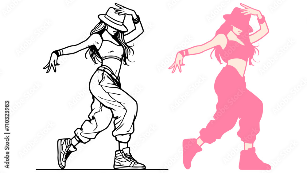 Street Dance Girl Illustration.