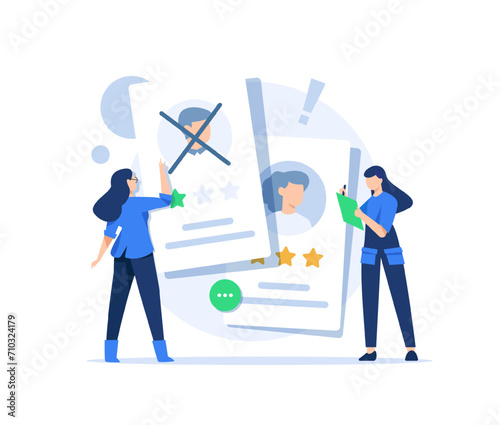 concept of laying off staff or reducing the number of employees,job loss due to economic recession, laying off staff, HR employers selecting redundant employees,laying off employees, job reduction
