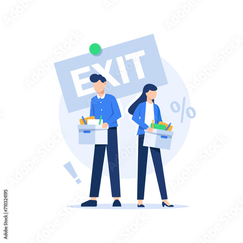 concept of laying off staff or reducing the number of employees,job loss due to economic recession, laying off staff, HR employers selecting redundant employees,laying off employees, job reduction