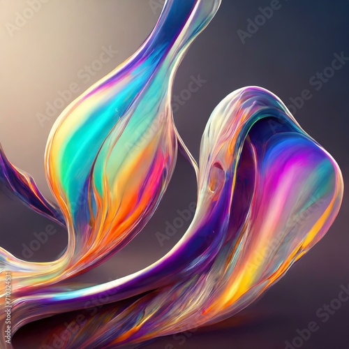 Whispers of Movement: The Graceful Dance of Iridescent Organic Shapes"