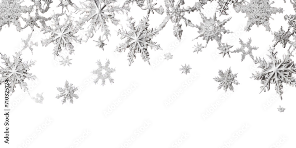 Silver textured snowflake border Artificial Intelligence Generative