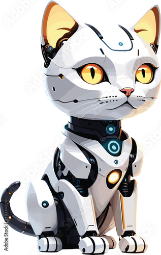 Vector of a futuristic robotic cat