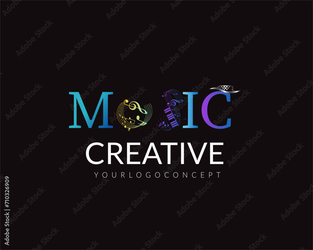 Music player logo element. Logo template electronic music, equalizer, store, audio wave logo.