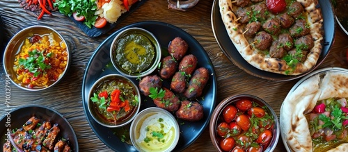 Turkish cold and hot starters, including cigkofte and olive oil dishes.