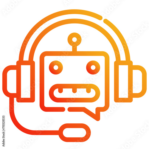 virtual assistant. vector single icon with a dashed line gradient style. suitable for any purpose. for example: website design, mobile app design, logo, etc.