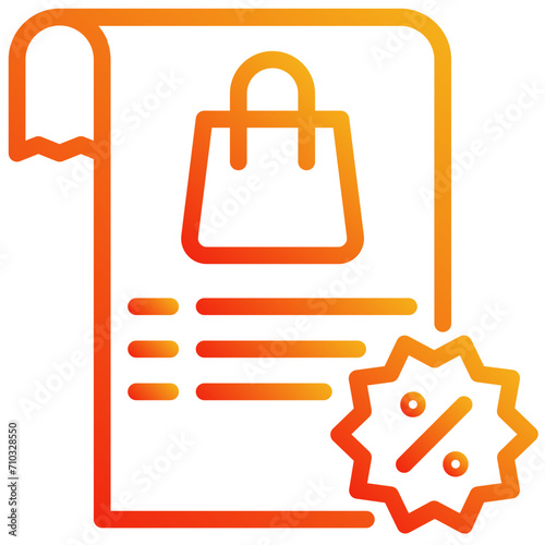 wishlist shopping discount. vector single icon with a dashed line gradient style. suitable for any purpose. for example: website design, mobile app design, logo, etc.