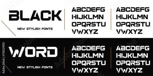 Black Abstract modern minimal alphabet fonts. Typography urban style for fun, sport, technology, fashion, digital, future creative logo font. vector illustration