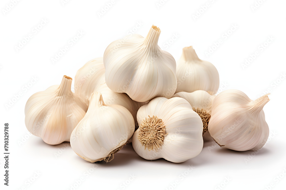 Garlic Cloves on a Solid Stark White Background Garlic Cloves on a Solid Stark White Background