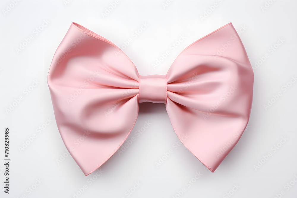 Elegant Elegance: Pink Bow on a White Background Elegant Elegance: Pink Bow on a White Background