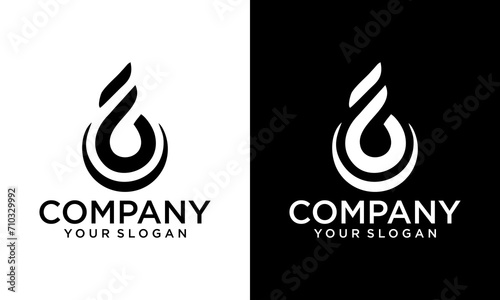 Creative Letter F with water/oil droplet monogram logo