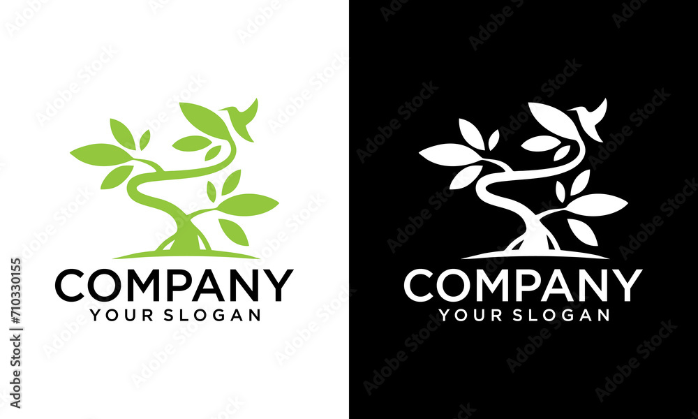 Creative plant Tree With Bird Icon Logo Design Template. Education. Vector illustration. Creative plant Tree With Bird Icon Logo Design Template. Education. Vector illustration.