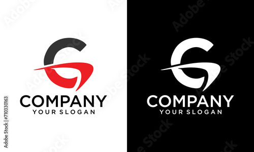 Creative white letter Gc g c logo with leading lines and road concept design. Letters with geometric design. Vector Illustration with letter and cuts.