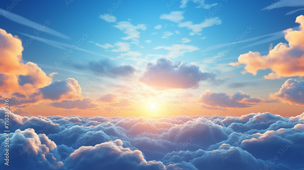 blue sky clouds background and dramatic skywith beautiful landscape and sunrise