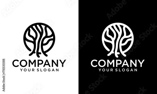 Creative Globe tree vector logo design template. Planet and eco symbol or icon.