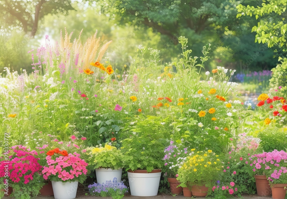Planting Flowers In Sunny Garden. Spring Gardening Works Concept
Planting Flowers In Sunny Garden. Spring Gardening Works Concept