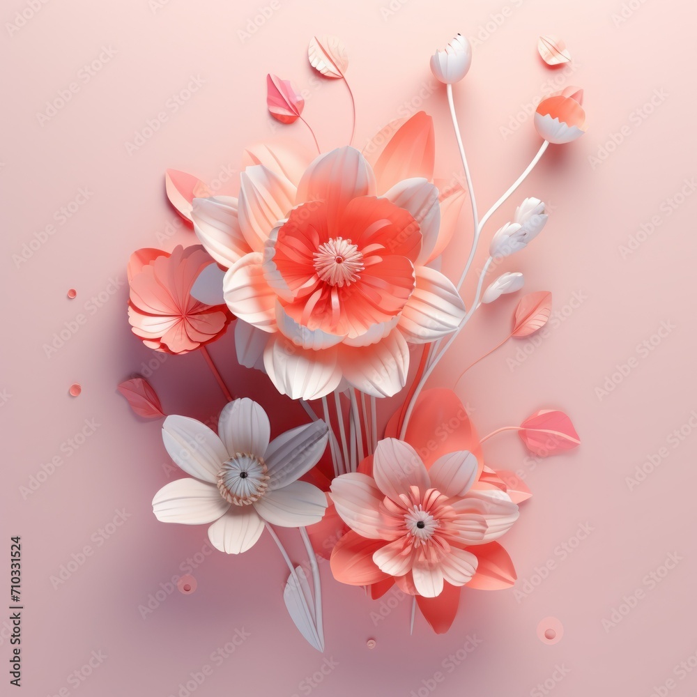 Happy women's day. Mother's day. 8 march. Flowers on stem with leaves, Blossom floral bouquet. Flowers in plastic 3d. spring flowers. Flower made from plastic bottles recyclable garbage concept. Happy women's day. Mother's day. 8 march. Flowers on stem with leaves, Blossom floral bouquet. Flowers in plastic 3d. spring flowers. Flower made from plastic bottles recyclable garbage concept.