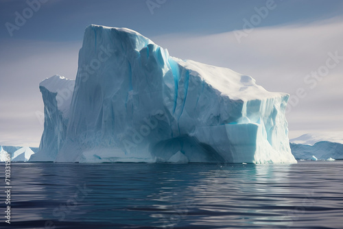 A large iceberg floating in the middle of the ocean, Generative AI