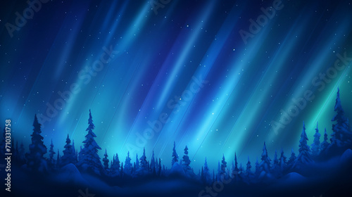 Stunning aurora borealis over a dark blue background, Generative AI
