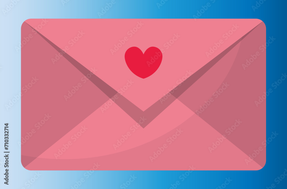 pink envelope with a heart for congratulations