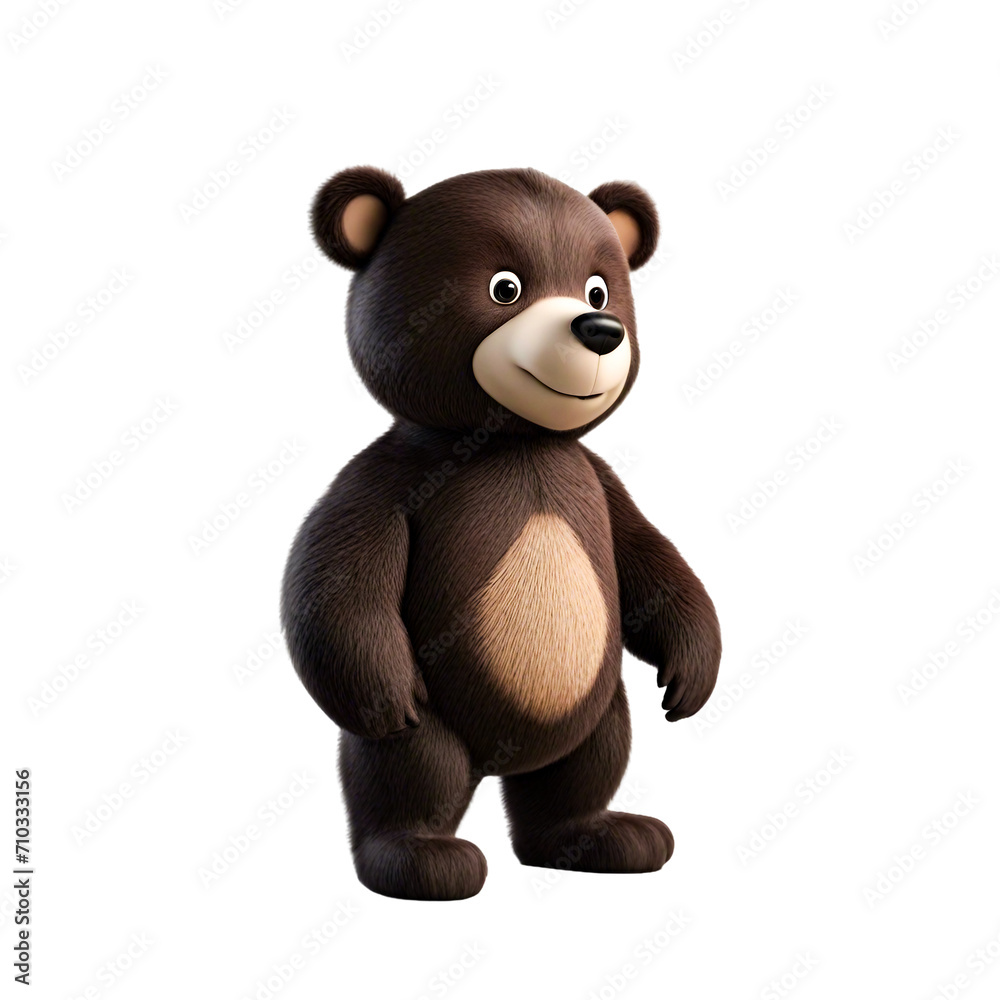 Fototapeta premium A large black and brown bear cartoon on a translucent backdrop