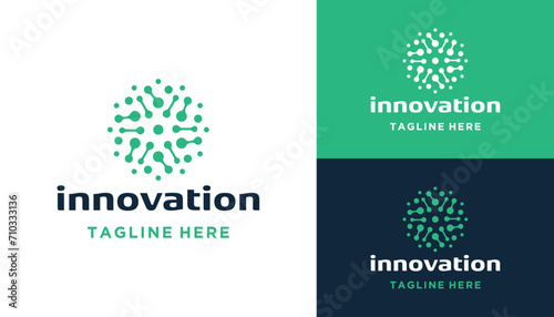 Modern Ion Molecule For Futuristic Science Technology Logo Design