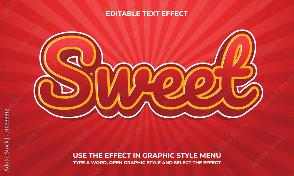Vector 3D Bold Sweet Text Effect