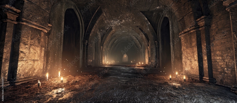 Mineral-lit hallway down below. Mineral-lit hallway down below.