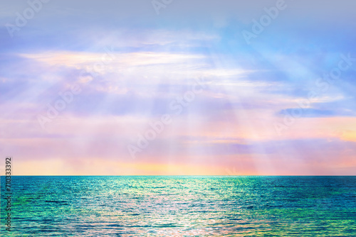 幻想的な空と海 photo