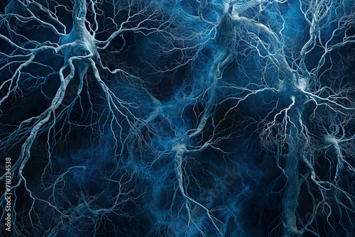 Electron microscopy of brain neural network. 