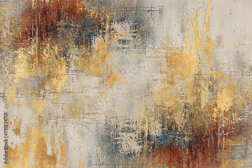 Fototapeta Naklejka Na Ścianę i Meble -  Golden abstract vintage texture art illustration, carpet background