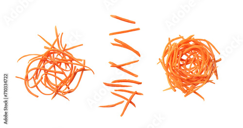 set of sliced carrots on a white background photo