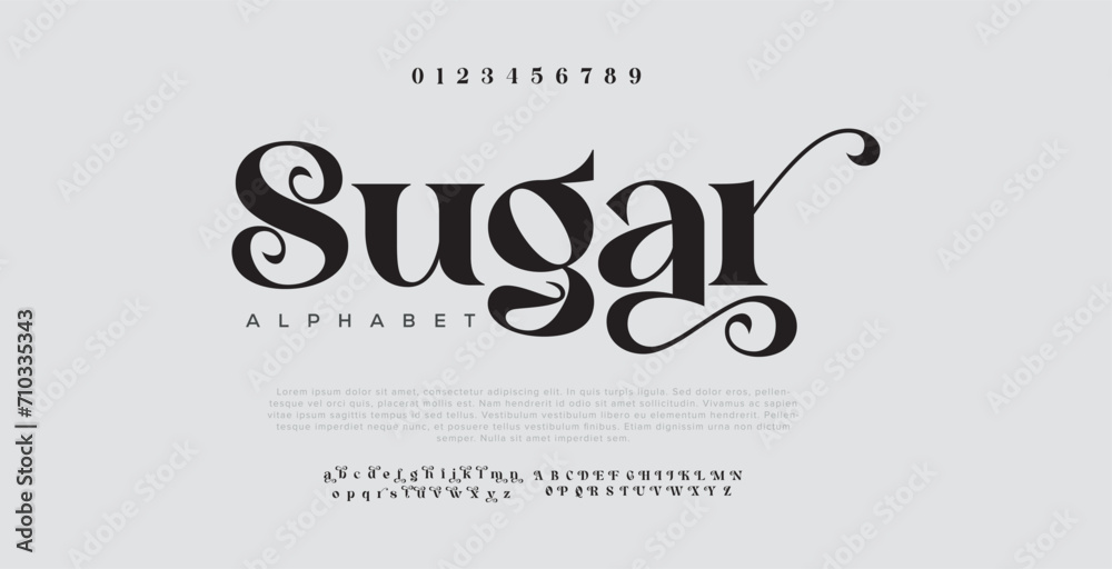 Sugar Abstract modern minimal alphabet fonts. future creative logo font. vector illustration - obrazy, fototapety, plakaty 