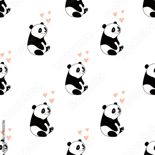 Fototapeta Naklejka Na Ścianę i Meble -  panda seamless pattern