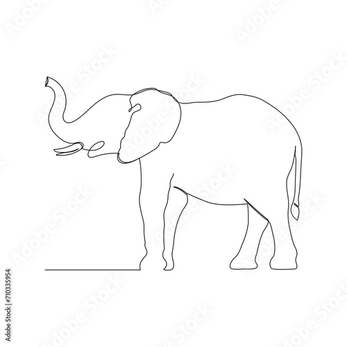 Elephant continuous single line art drawing and world wildlife Day concept Minimalist elephants outline editable active stroke vector. © fazlay907