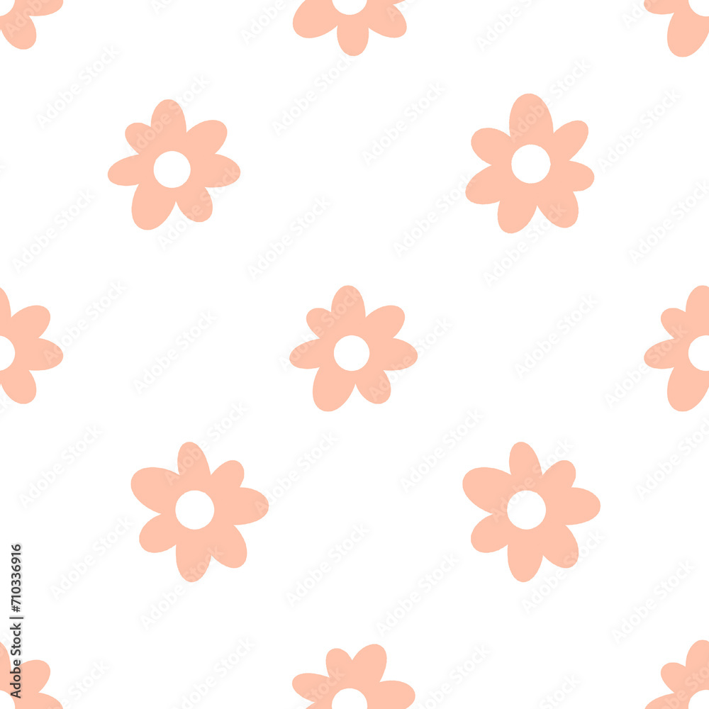 seamless pattern with peachy flowers 