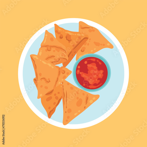 samosa food vector illustration