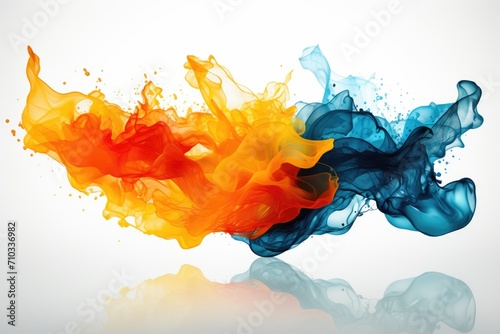 Colorful texture  background  colorful shapes of liquid on white background.