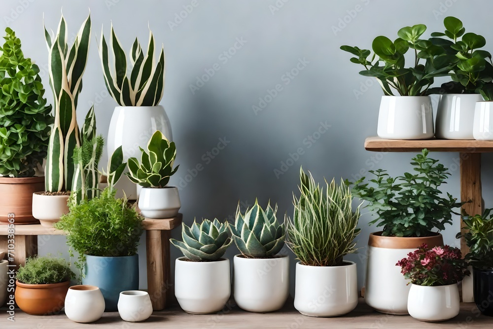 Obraz premium herbs in pots on the table