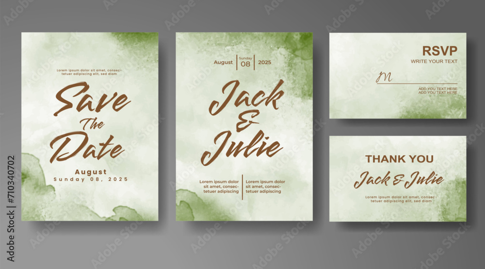 Wedding invitation with abstract watercolor background Wedding invitation with abstract watercolor background