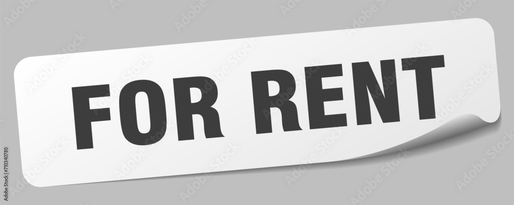 for rent sticker. for rent label