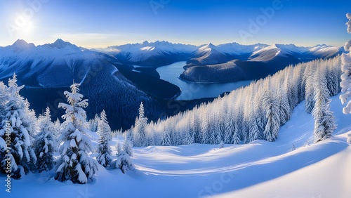 Panoramic winter landscape.