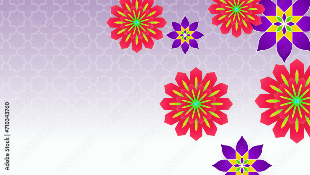 Colorful colourful vector background for islamic ramadan celebration with mandala ornament. Mandala pattern star background