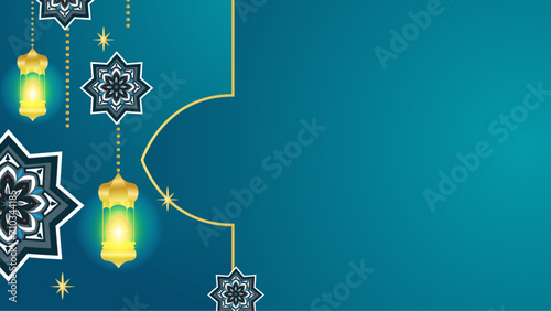 Blue white and gold vector luxury and elegant background template ramadan kareem traditional with mandala ornament. Islamic ramadan blue luxury background with mandala for poster