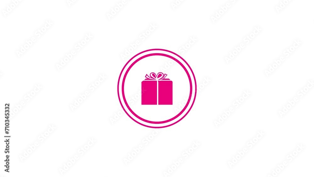 Abstract red color surprise birthday gift icon animation on white background Abstract red color surprise birthday gift icon animation on white background