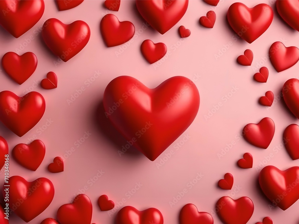 Valentine Love 3D Shape Background 