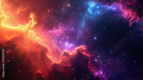 Colorful space galaxy cloud nebula, Ai Generated.
